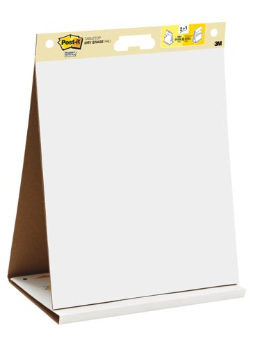 Post-it Super Sticky Table Top Dry Erase Easel Pad, White, 58.4 cm x 50.8 cm, 20 Sheets/Pad, 6 Pads/Pack, 100% PEFC SGSCH-PEFC-COC-110078