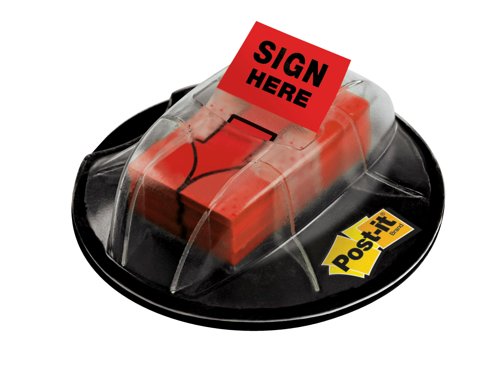 Post-it Index Medium Flags, SIGN HERE Symbol, Red, 25.4 mm x 43.2 mm, 200 Flags/Dispenser, 1 Dispenser/Pack
