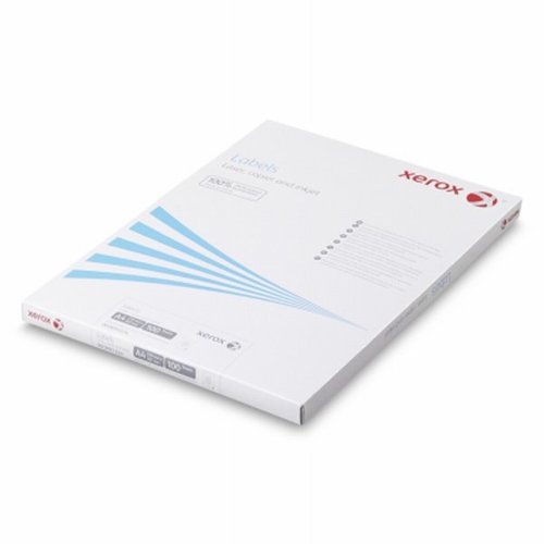 Xerox Monolaser Labels Square Corners Face:FSC4 33Up A4 70X25mm White Permanent Pack 100 003R97410