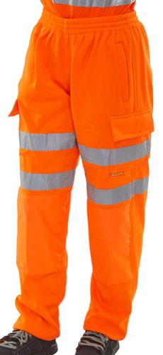 Beeswift Hi Viz Jogging Bottoms Orange XL