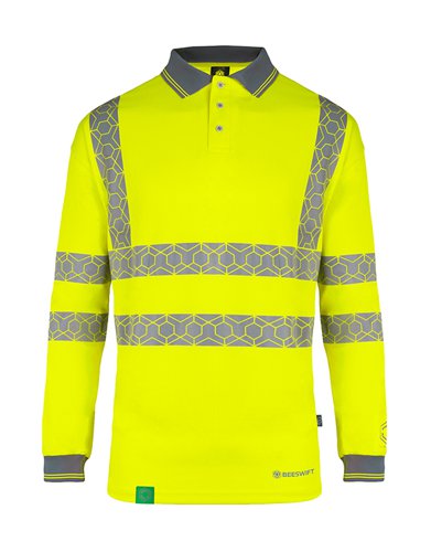 Envirowear Hi-Vis Polo Shirt Long Sleeve Saturn Yellow S