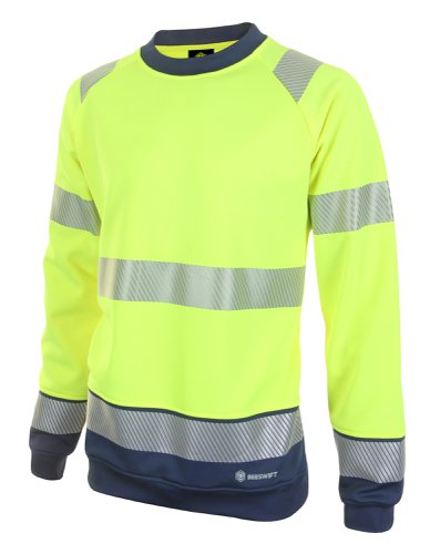 Beeswift High Visibility  Two Tone Sweatshirt Saturn Yellow / Navy 2XL