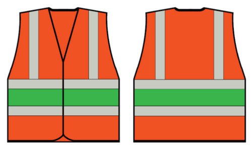 Beeswift High Visibility Orange Vest With Green Band Small