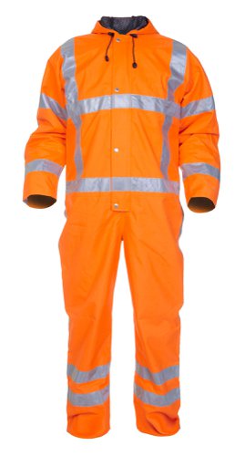 Hydrowear Ureterp Simply No Sweat High Visibility Waterproof Coverall Orange L