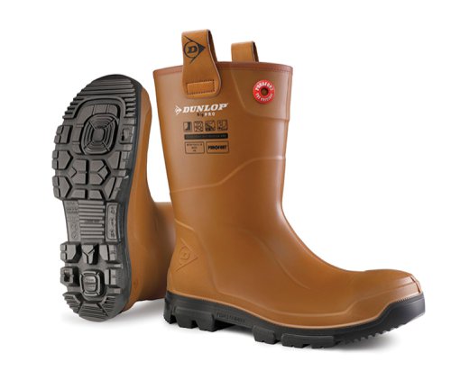 Dunlop Purofort Rigpro Full Safety Fur Lined Tan 07