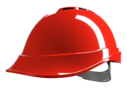 MSA V-Gard 200 Vented Safety Helmet Red