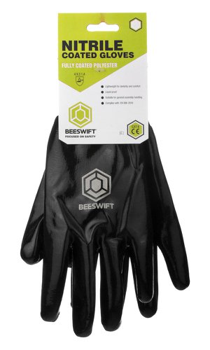 Nitrile Fully Coated Black XL POS