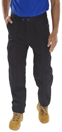 Beeswift Poly Cotton Work Trousers  Black 40T