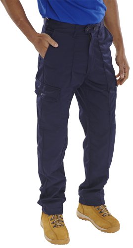 Beeswift Poly Cotton Work Trousers  Navy Blue 44