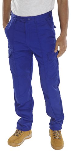 Beeswift Poly Cotton Work Trousers  Royal Blue 40