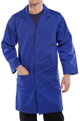 Beeswift Poly Cotton Warehouse Coat Royal Blue 50