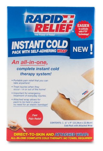 Rapid Aid Instant Cold Pack C / W Self Adhering Wrap 5”X9” Retail Box