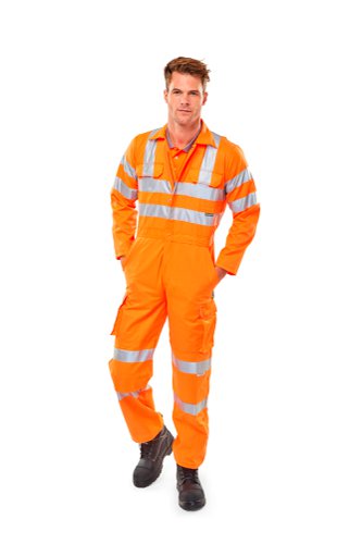 Beeswift Railspec Coveralls With Reflective Tape Size 46 Tall Orange