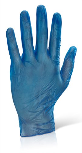 Beeswift Vinyl Examination Gloves Blue Small (Box of 1000)