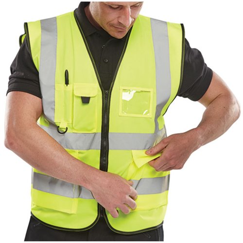 Beeswift Executive Hi Viz Waistcoat Saturn Yellow XL
