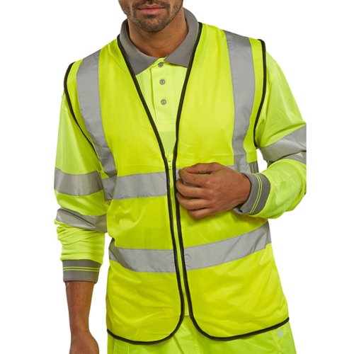 Beeswift Hi Viz Waistcoat Zip Fastened Saturn Yellow M