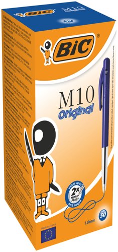 BIC M10 Clic Retractable Medium 10mm Blue Pack of 50