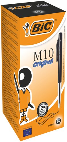 BIC M10 Clic Retractable Medium 10mm Black Pack of 50