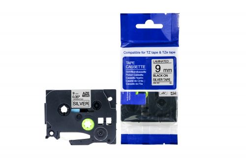 Compatible Brother P-Touch TZe-921 Black on Silver also for TZ-921 Label Cassette