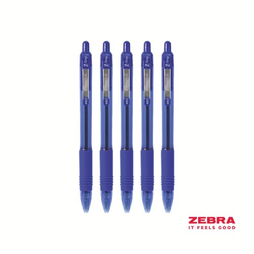 Zebra Z-Grip Smooth Retractable Ballpoint Pen Blue Ink - Pack of 12
