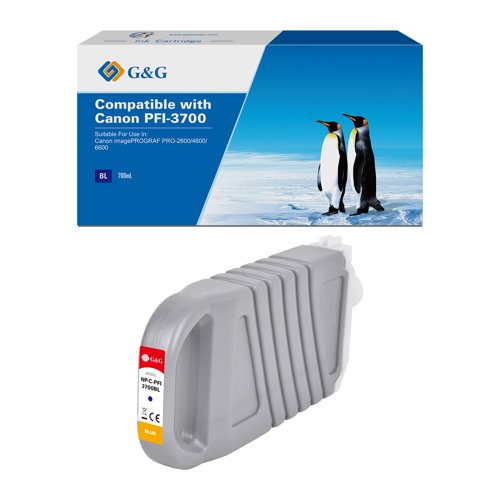 Compatible Canon G+G PFI-3700BL Blue High Capacity Ink Cartridge