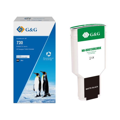 Compatible HP G+G 730XL Matte Black High Capacity Ink Cartridge