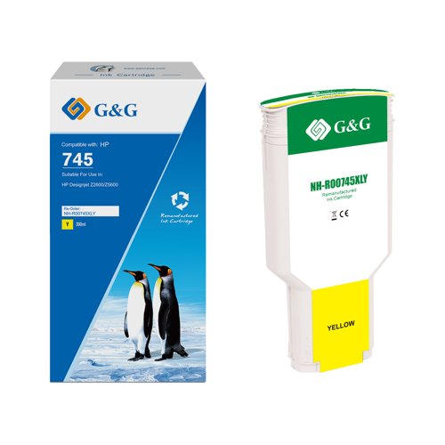 Remanufactured HP G+G 745 Yellow High Capacity Ink Cartridge