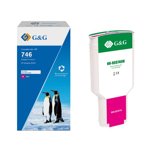 Remanufactured HP G+G 746 Magenta Ink Cartridge