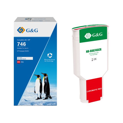 Remanufactured HP G+G 746 Red Ink Cartridge