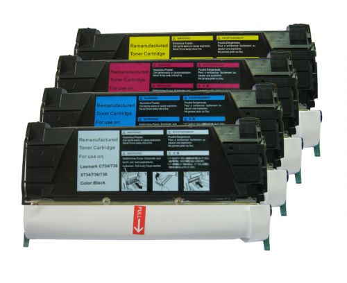 Remanufactured Lexmark C734C Cyan C734A2CG Toner