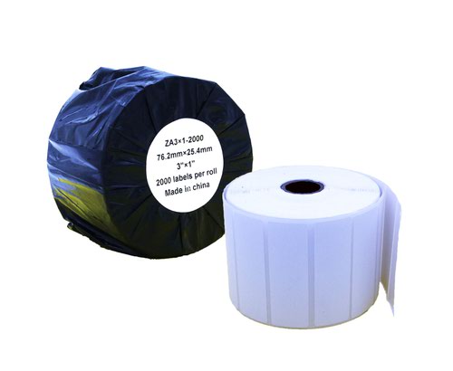 Compatible Zebra 76.2mm x 25.4mm White Address Paper Label Roll - 2000 Labels (ZA3X1-2000) 25mm Core