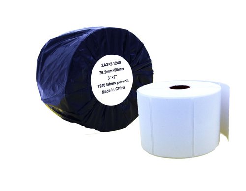 Compatible Zebra 76.2mm x 50.8mm White Label Roll - 1240 Labels (ZA3x2-1240) 25mm Core