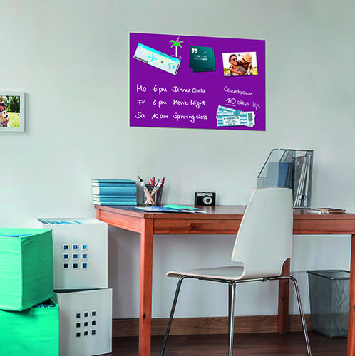 Magnetic Glass Board 600x400x9mm - Berry-coloured