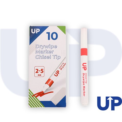 UP Drywipe Chisel Tip Marker Red (10)