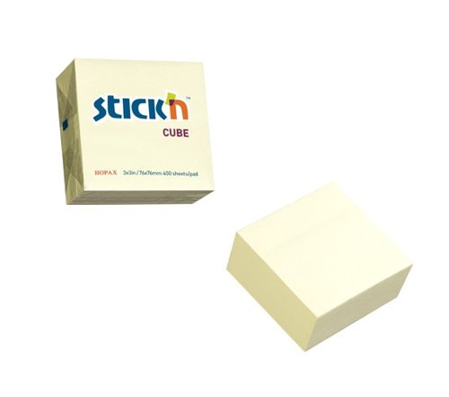 Repositional Notes  UP Repositionable Notes Cube Pastel Yellow (1)