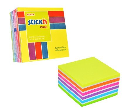 Repositional Notes  UP Repositionable Cube 76x76mm Neon (1)