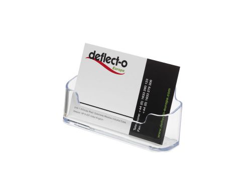 Deflecto Single Landscape Business Card Holder Crystal