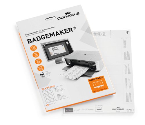 Durable BADGEMAKER Inserts 34x74mm