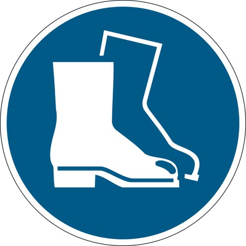 Durable Floor Use Foot Protection" Sign"