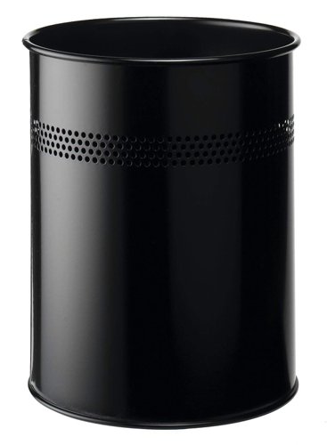 Durable Perforated Waste Bin 15L Black