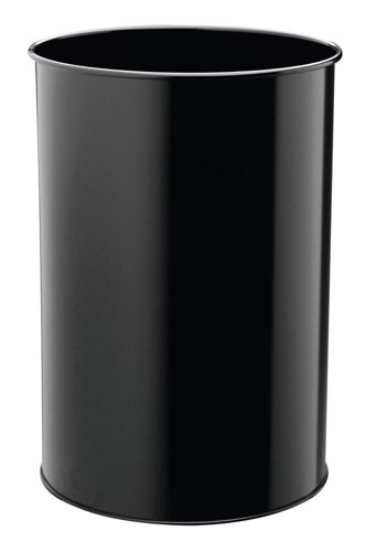 Durable Metal Waste Bin 30L  Black
