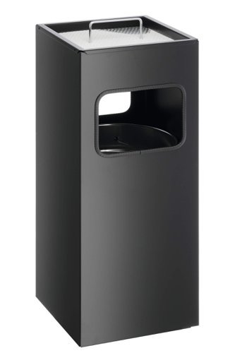 Durable Square Ashtray Bin 17L Black