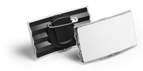 Durable Convex Combi Clip Badge 40x75mm