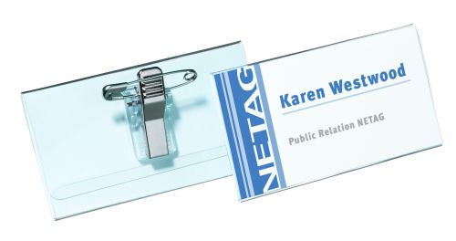 Durable Combi Clip Badge 40x75mm