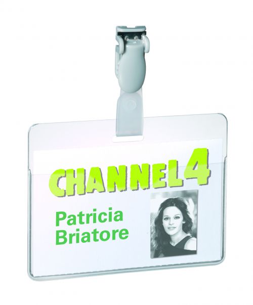 Durable Conference Clip Badge 60x90mm