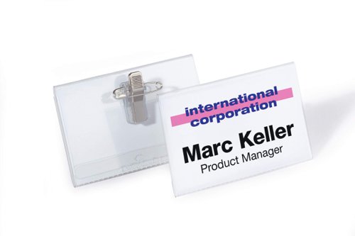 Durable Combi Clip Name Badge 40x75mm