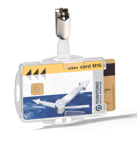 Durable Clip ID Card Holder Clear