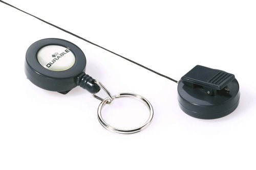 Durable Badge Reel Keyring Charcoal