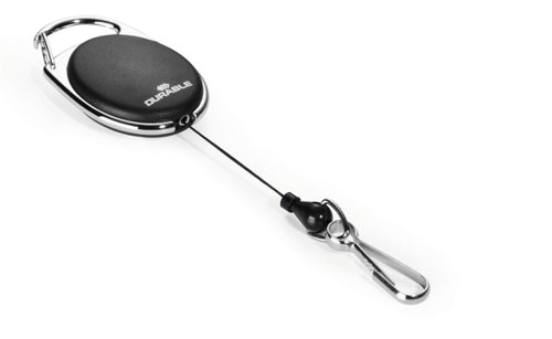 Durable STYLE Snap Hook Badge Reel Black