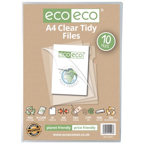 Eco Eco A4 50% Recycled Bag Tidy Files - Pack of 10